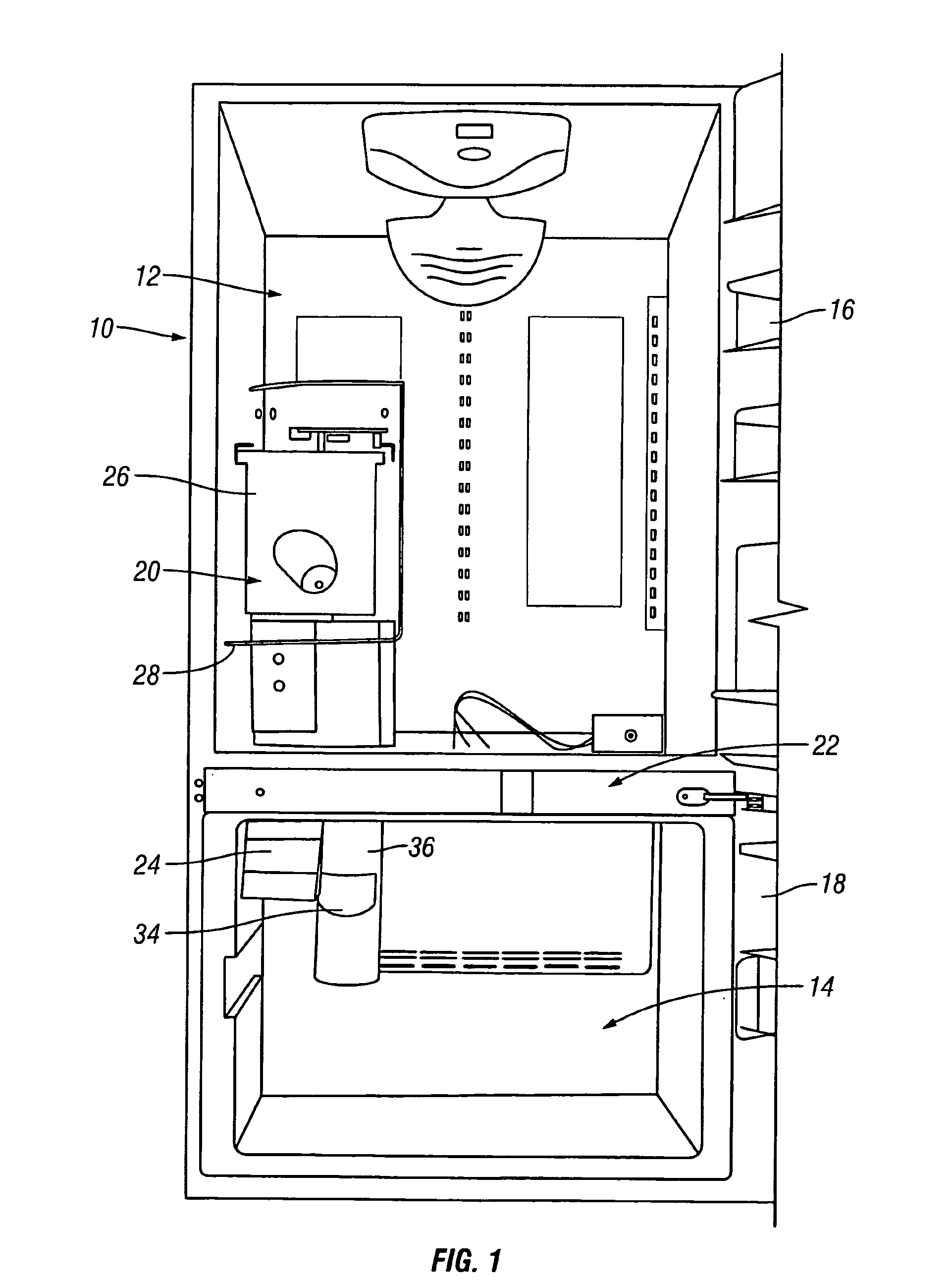 Ice dispenser for refrigerator with bottom mount freezer