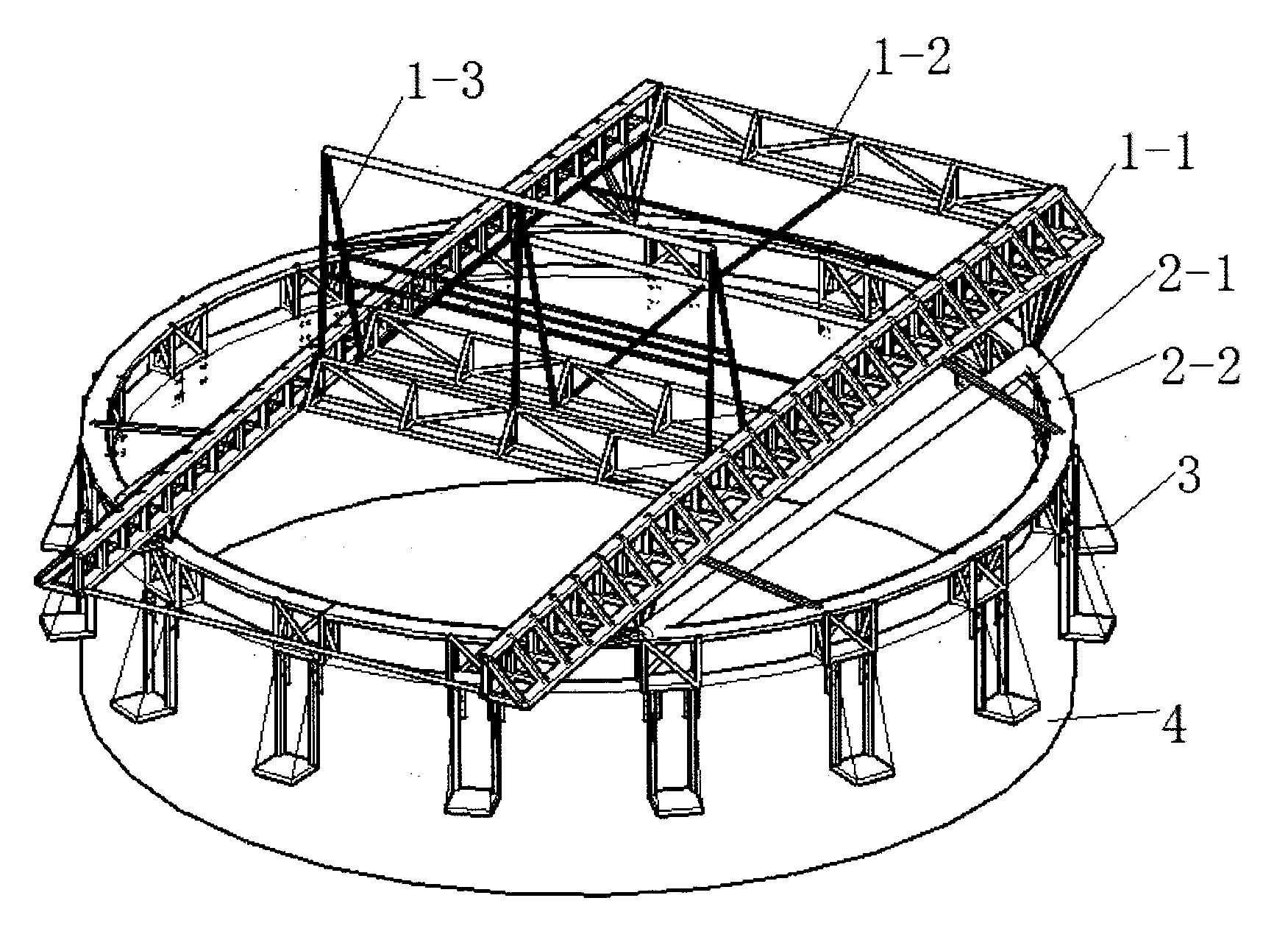 Open-type dome steel structure