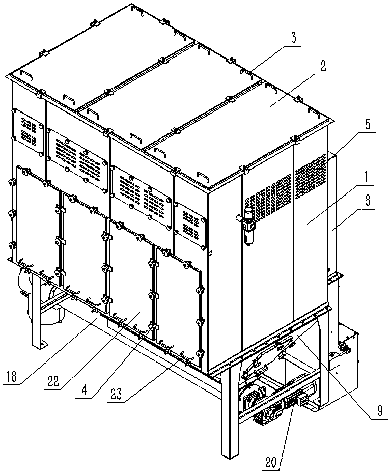 A clean and environmentally friendly dust collector for grain storage and cleaning centers