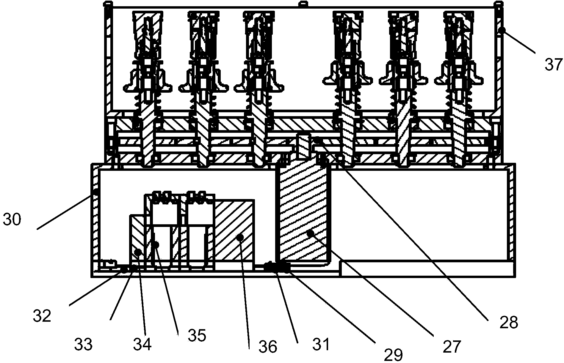 Hydraulic-spring mechanism reversing-valve valve spool and valve bush running-in device