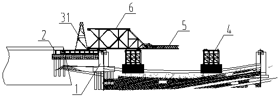 A push construction method for a single-track railway steel truss bridge using guide beams