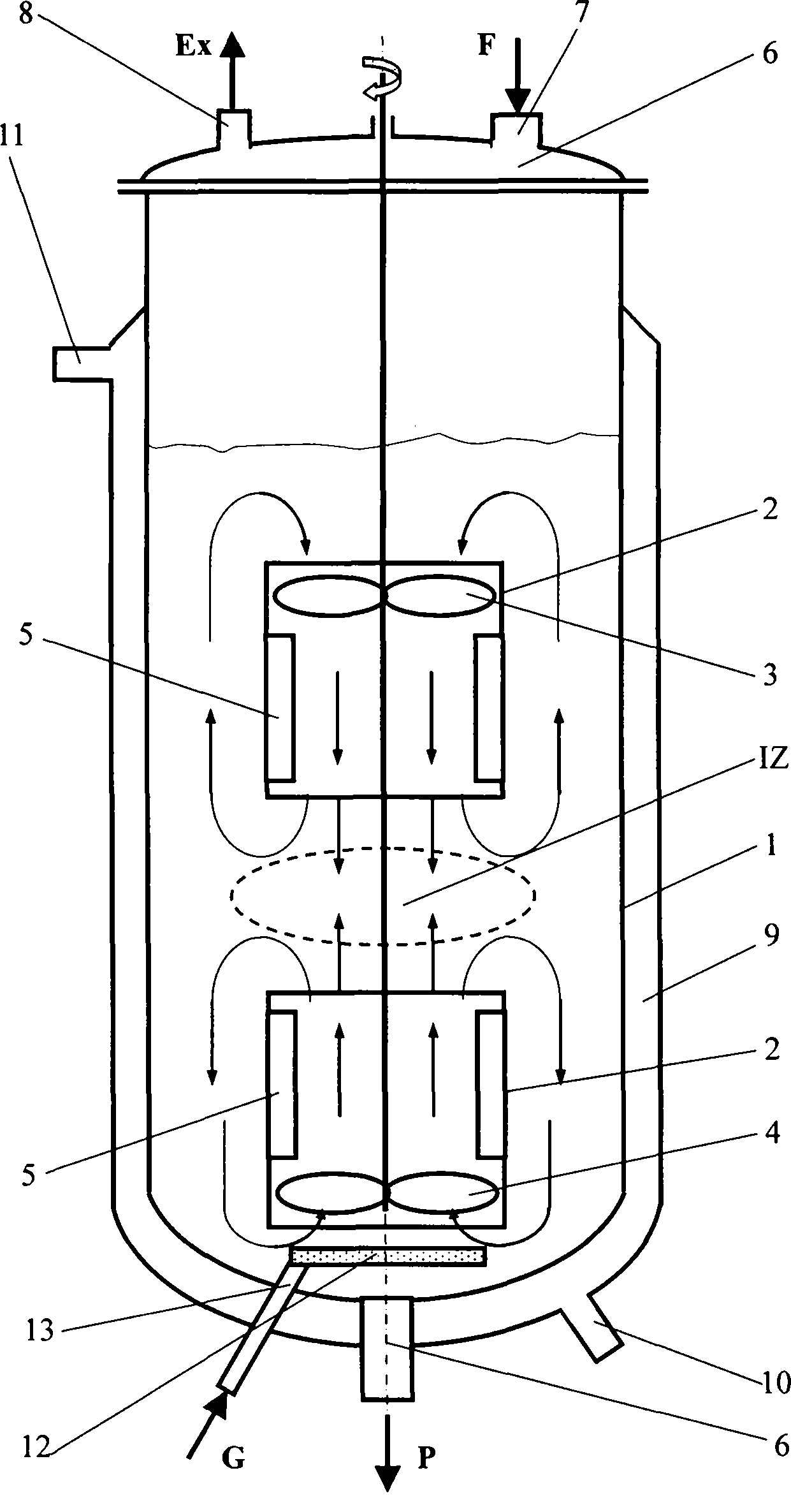 Liquid continuous impact flow heterogeneous reaction and aerobic fermentation technical equipment