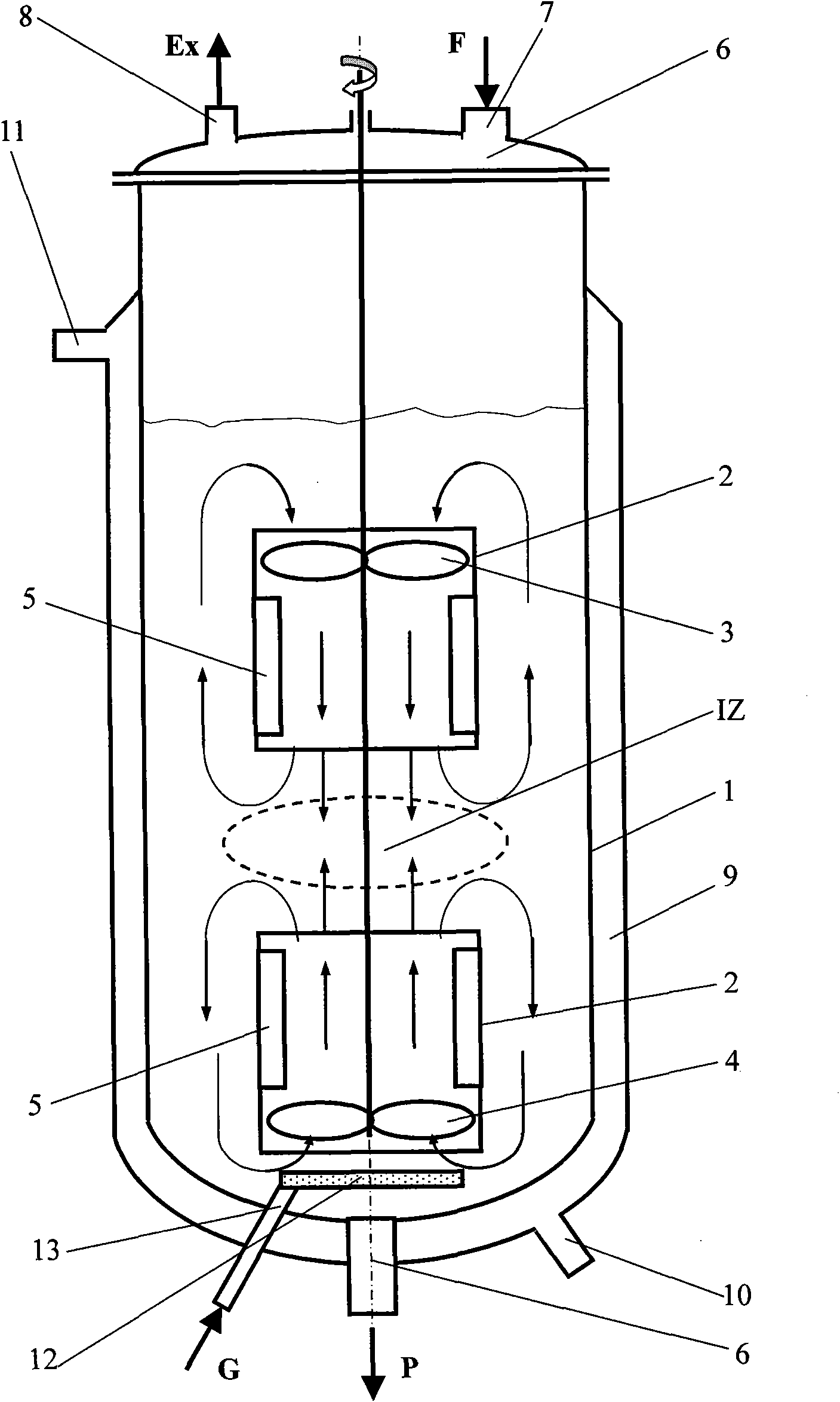 Liquid continuous impact flow heterogeneous reaction and aerobic fermentation technical equipment