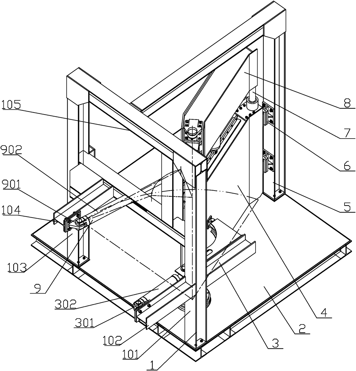 Wear simulation test bed for bottom pintle friction pair of miter gate