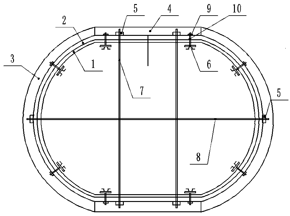 Construction method of pier column external wrapping weather-proof steel plate with section being straight line and circular curve combination