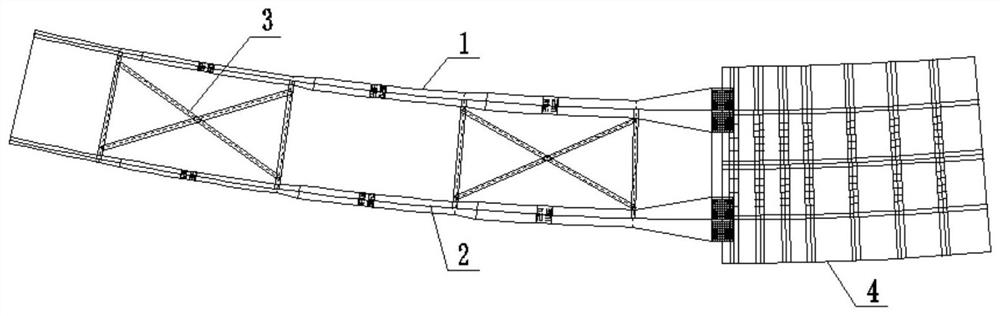 Curved guide beam