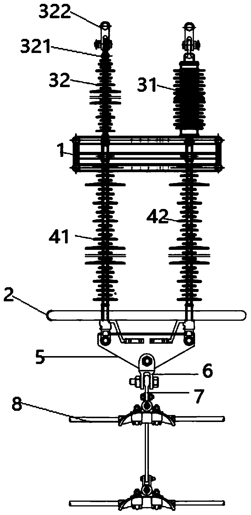 Lightningproof anti-ice-flashover composite insulator for 500kV line