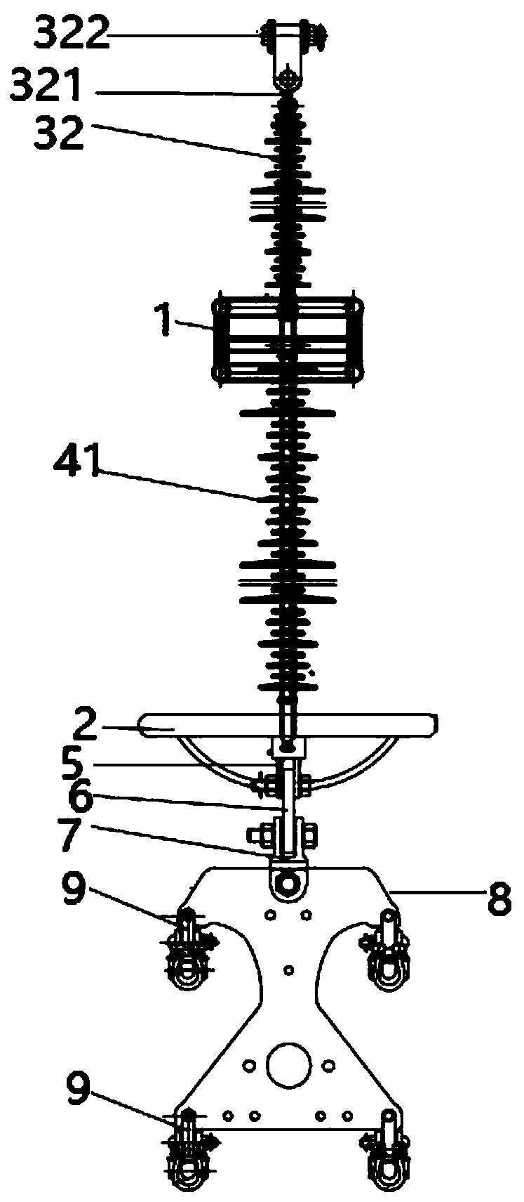 Lightningproof anti-ice-flashover composite insulator for 500kV line