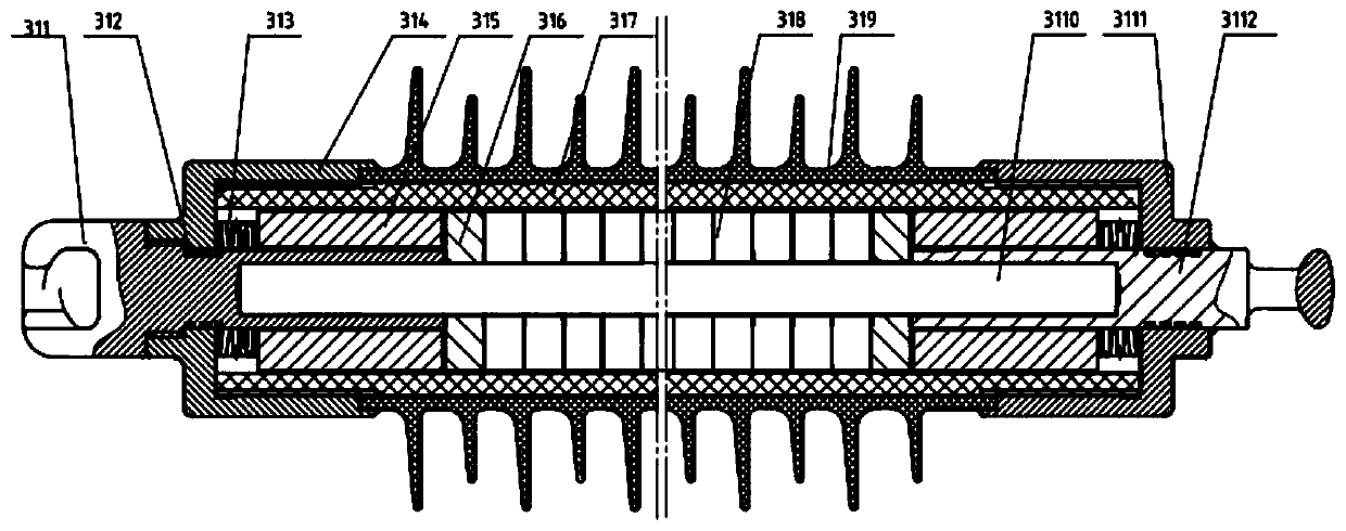 Lightningproof anti-ice-flashover composite insulator for 500kV line