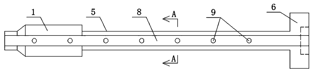 Cigarette self-cleaning guide pipe having adjustable length and slit and used for cigarette machine