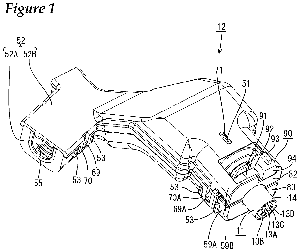 Holding structure for cable