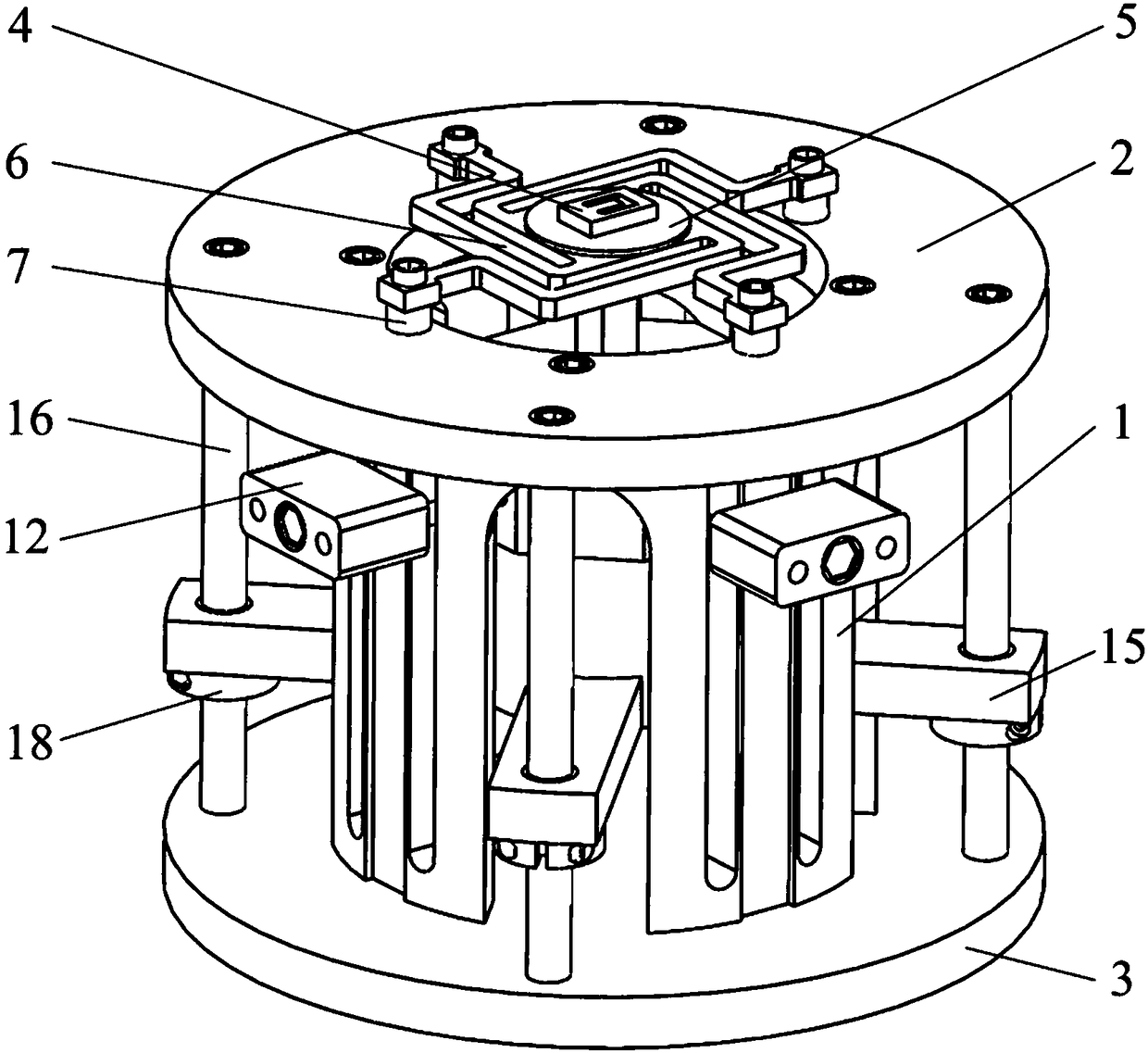 MEMS microstructural four-axis shock excitation device using piezoelectric ceramics as excitation source