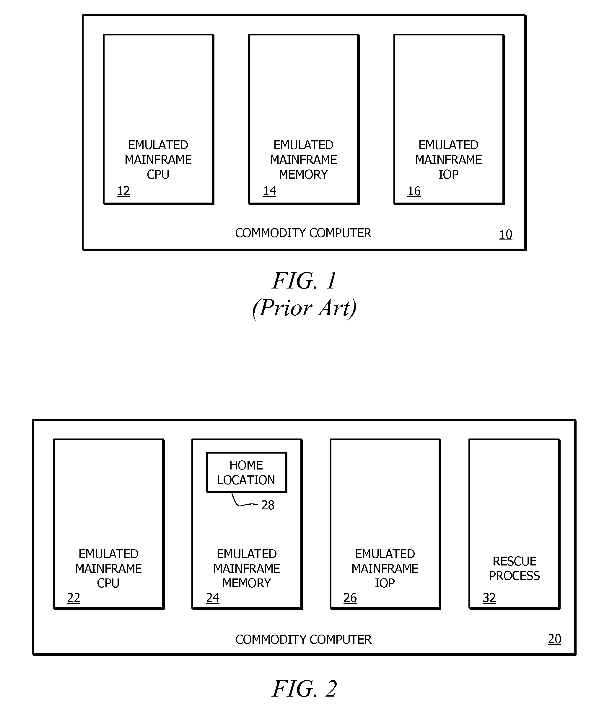 Method, apparatus and system for restarting an emulated mainframe iop