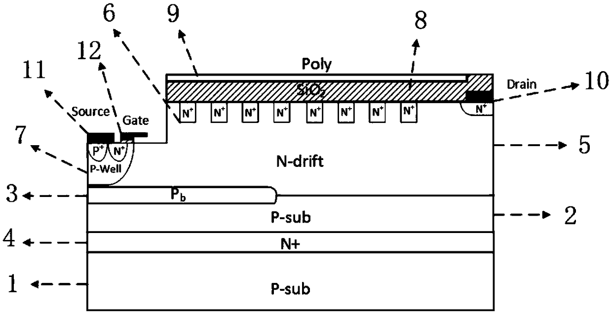 Power device with surface charge region structure