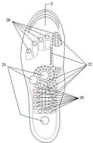 Cushioning and massaging combined insole