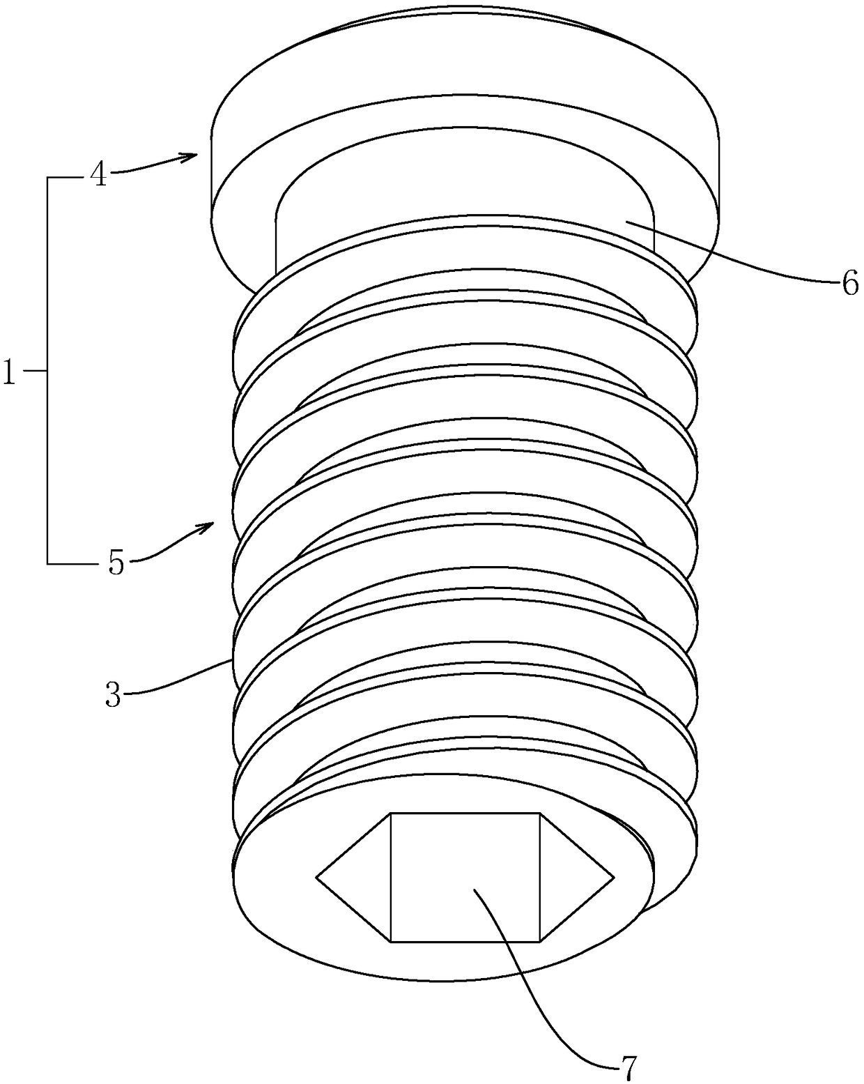 Adjusting screw assembly and manufacturing process thereof