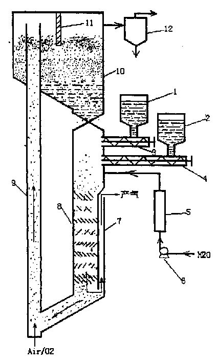 Process of catalyzing and gasifying fresh substance by solid thermophore for preparing hydrogen-rich gas