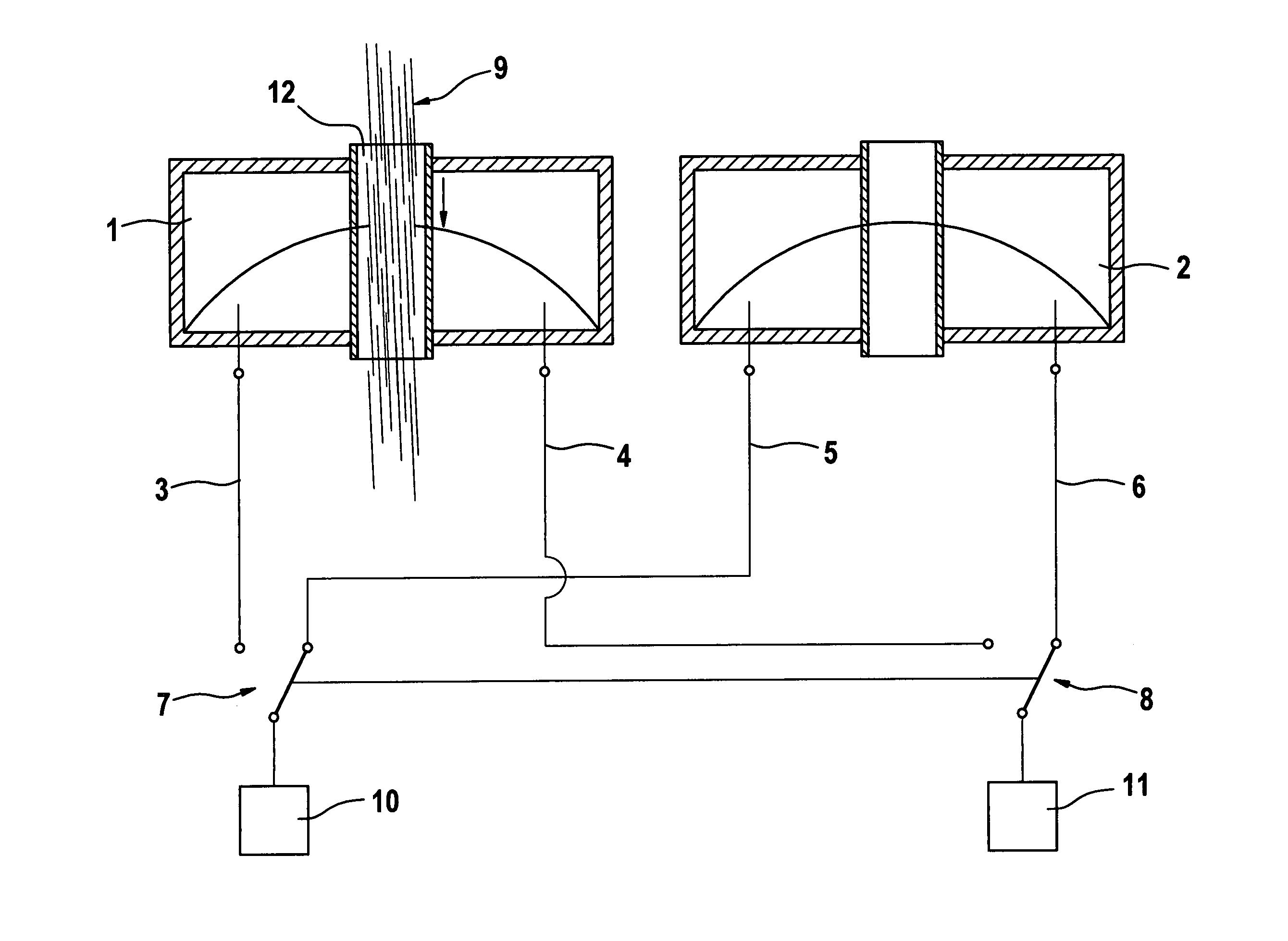 Microwave measuring arrangement for product density measurement