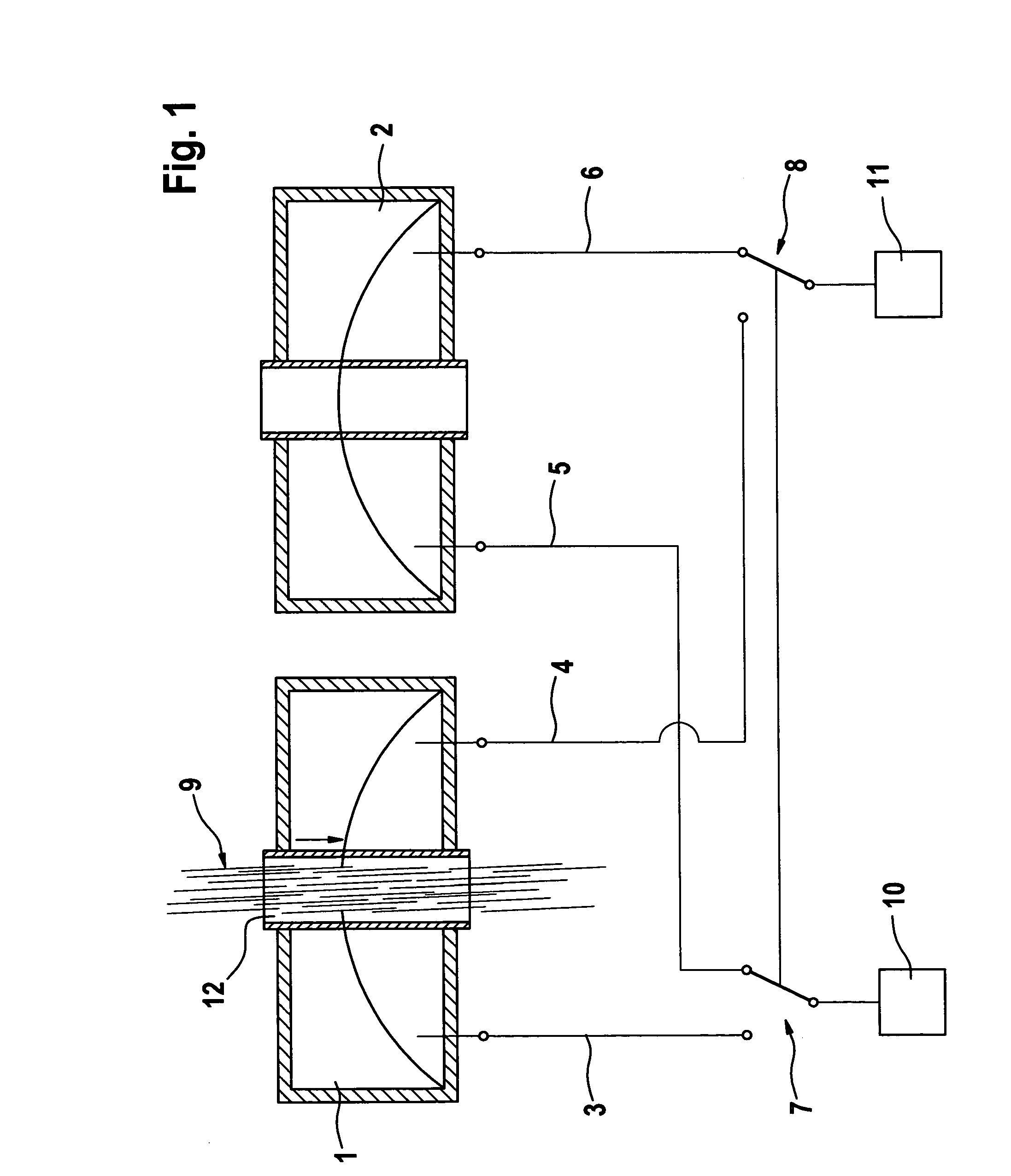 Microwave measuring arrangement for product density measurement