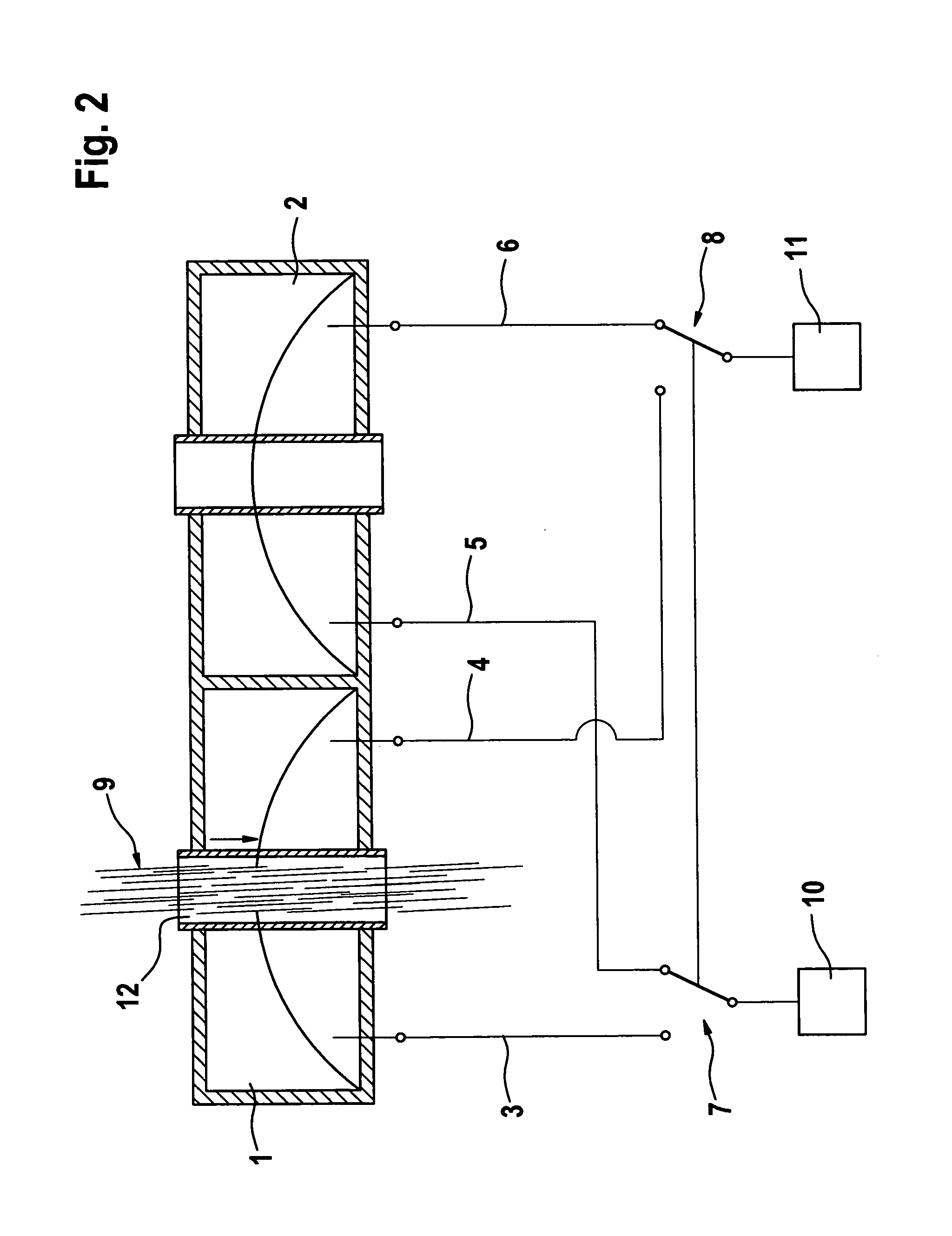 Microwave measuring arrangement for product density measurement