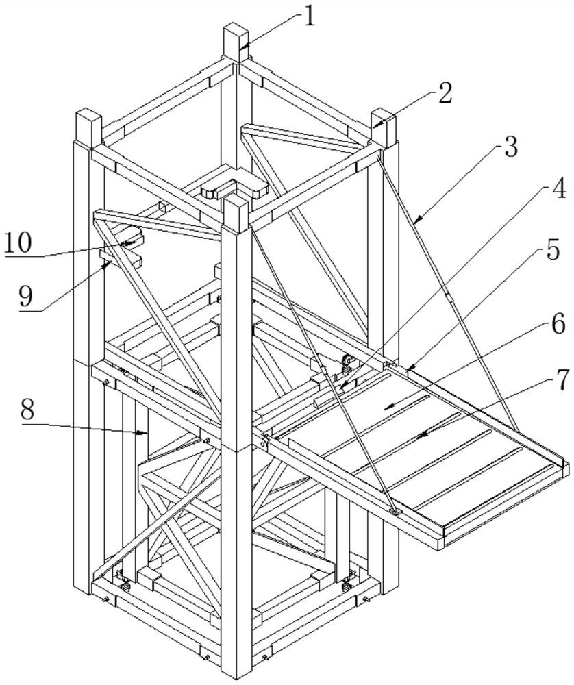 Tower crane climbing frame