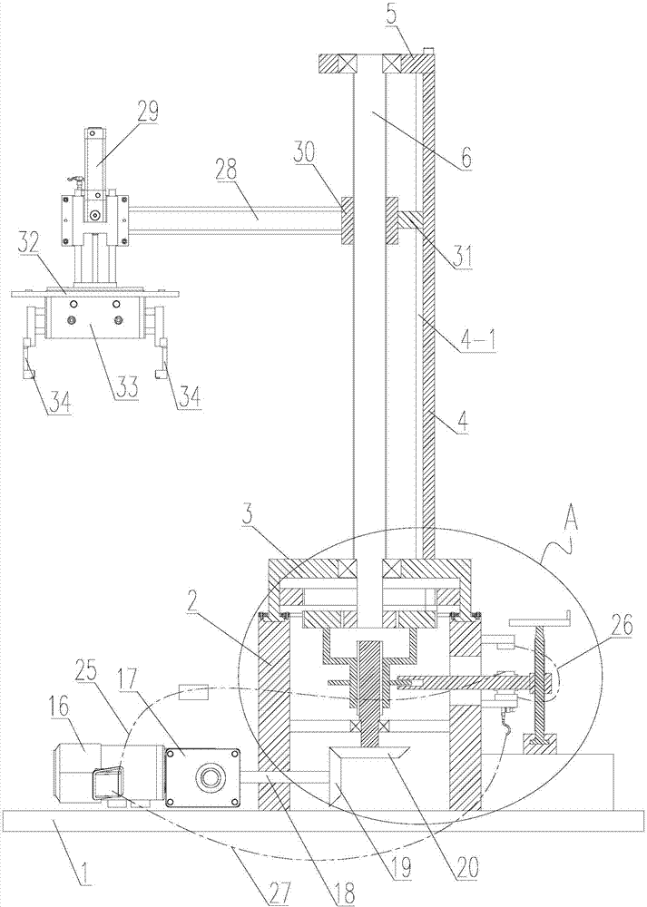 Rotary lifting type mechanical hand