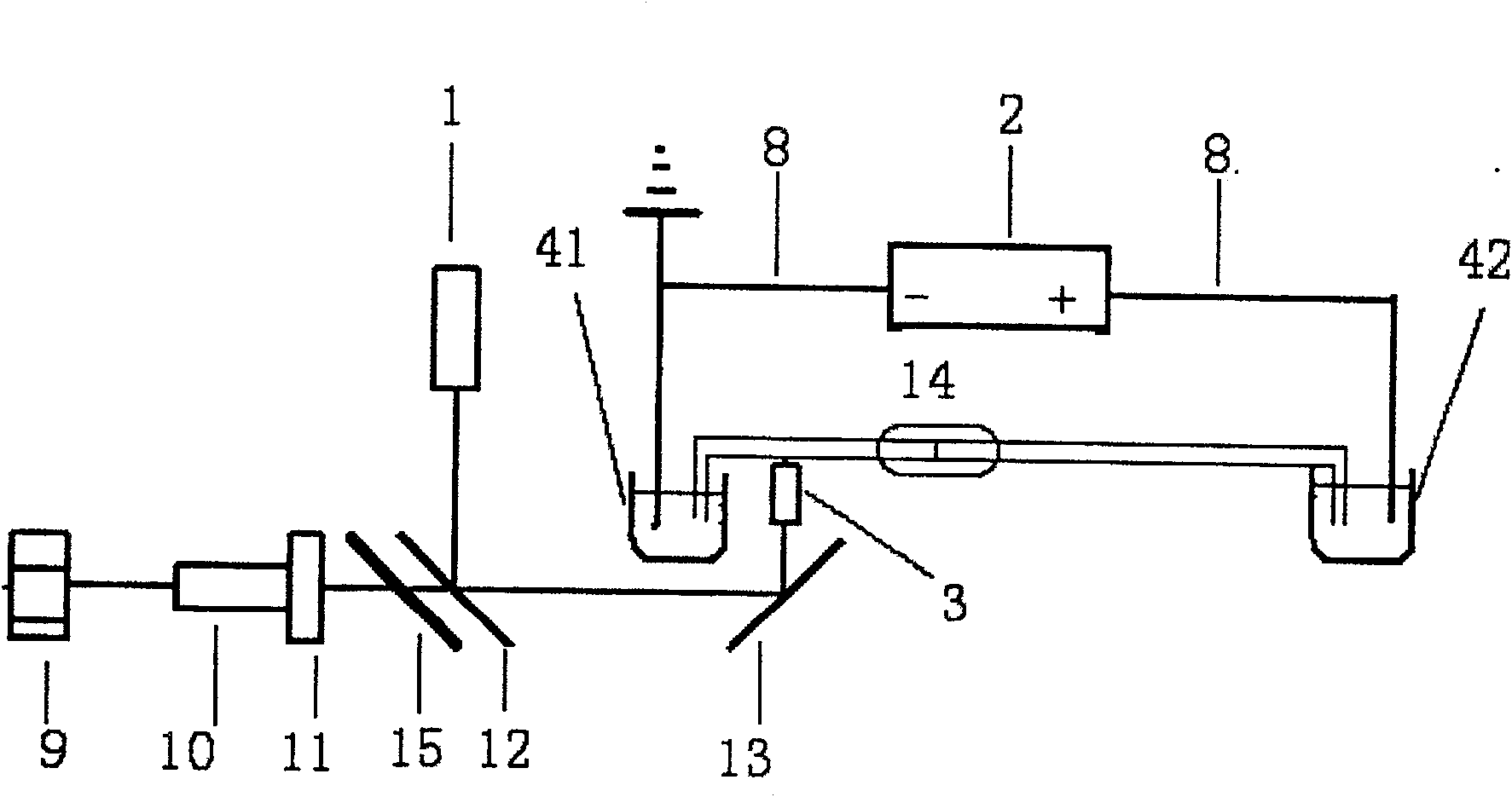 Detecting instrument on capillary electrophoresis-multi-photon excitation fluorescent column