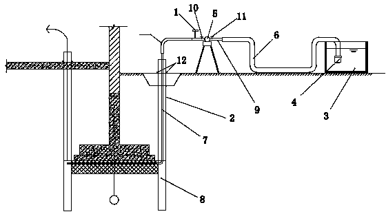 House shallow vertical punching sand pumping deskewing device and method