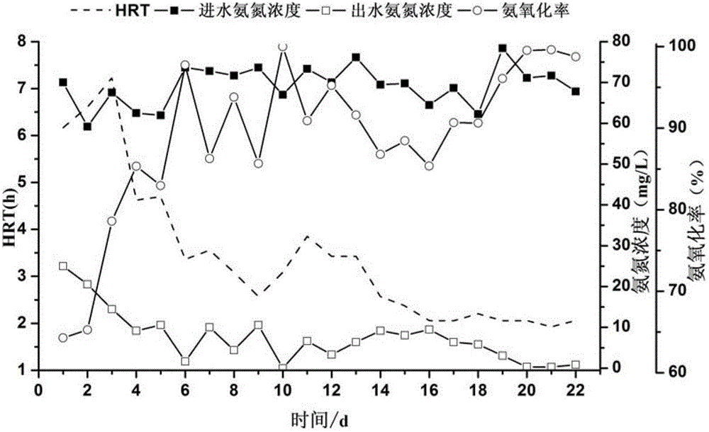 Method for quick starting of anaerobic ammonium oxidation technology at room temperature in low matrix