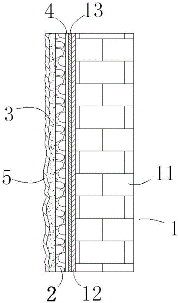 Imitated marble wall structure