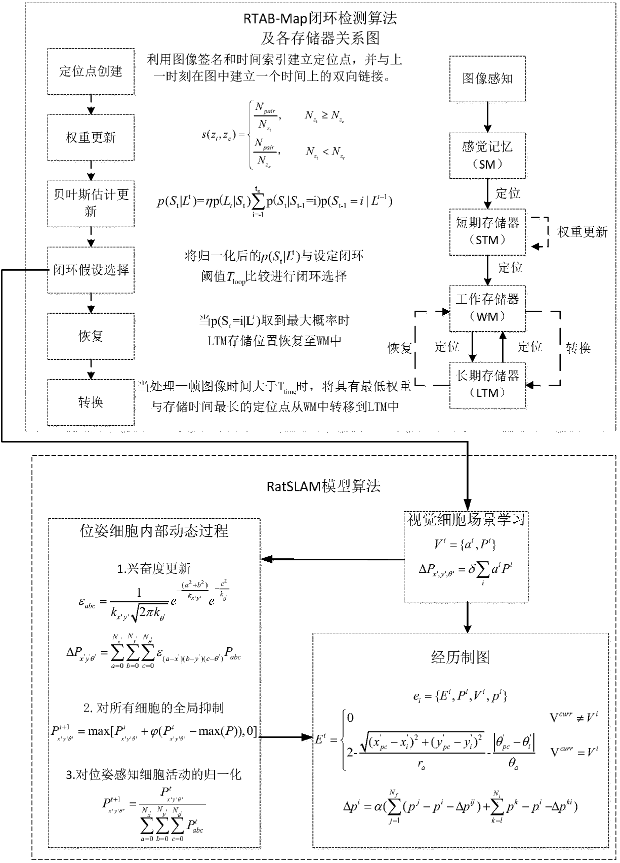 A slam method based on rodent model and rtab-map loop-closed detection algorithm