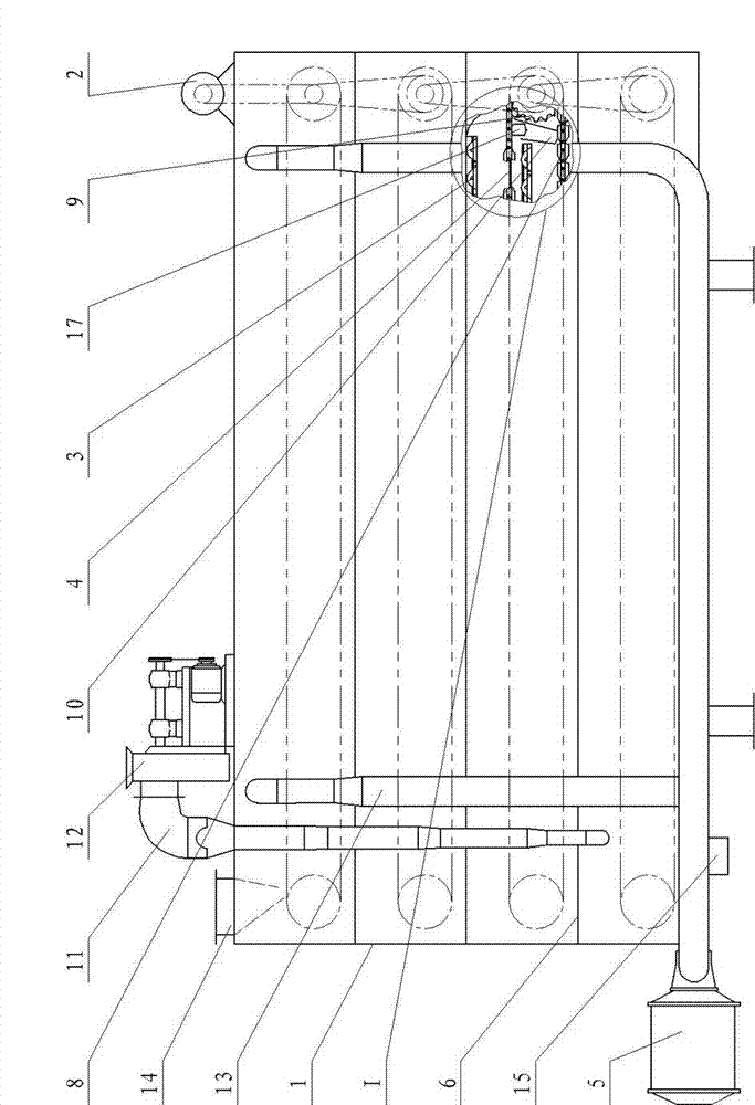 Vegetable dehydrator adopting stiffener chain plates