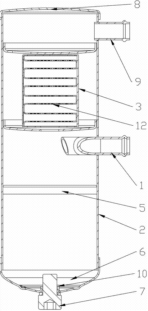 Cylindrical cyclone separation device and special cyclone guide ring for same