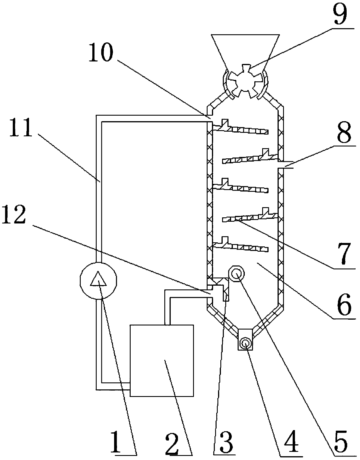 Waste plastic and molten salt cracking tower