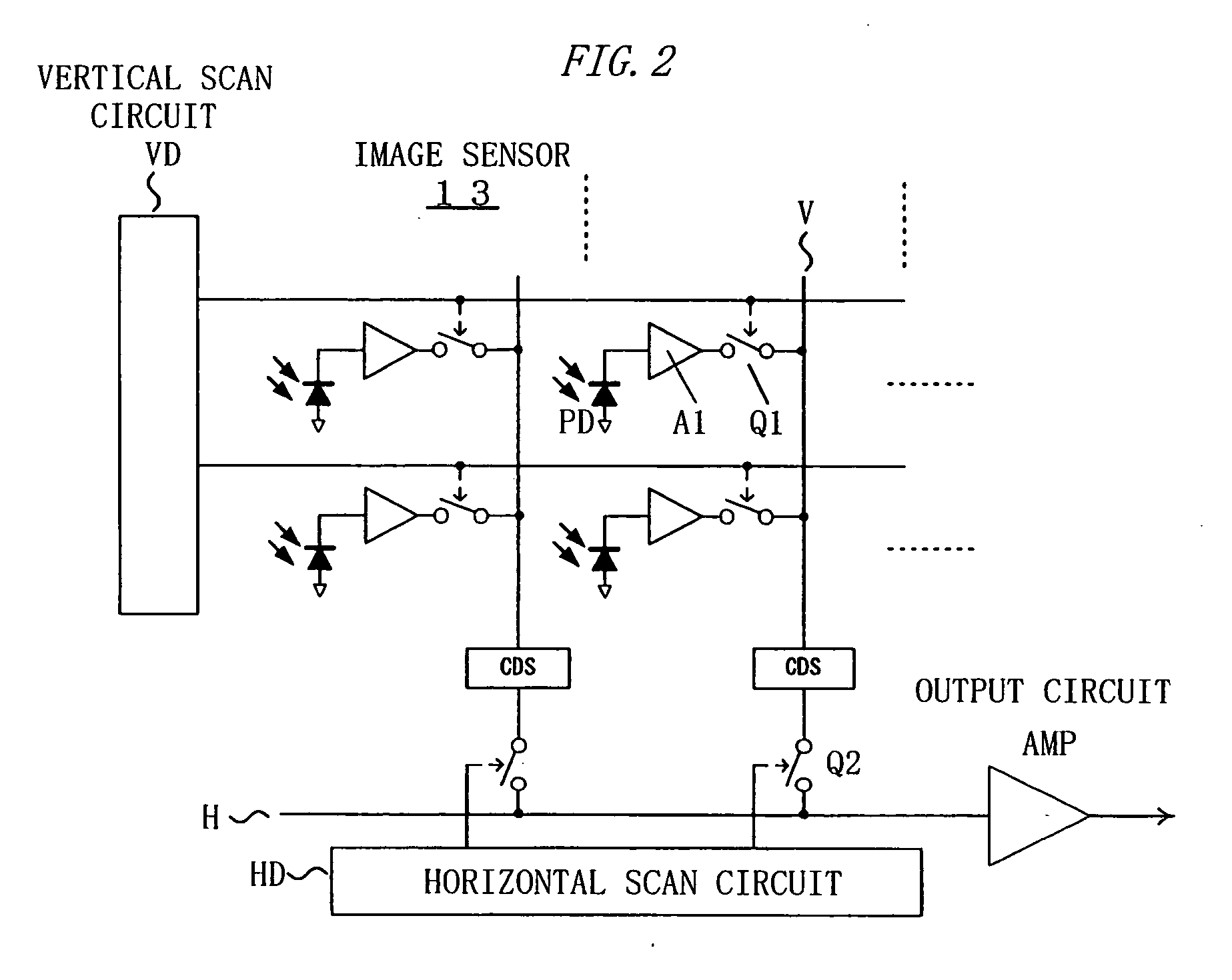 Imaging device and image processing program for estimating fixed pattern noise from partial noise output of available pixel area