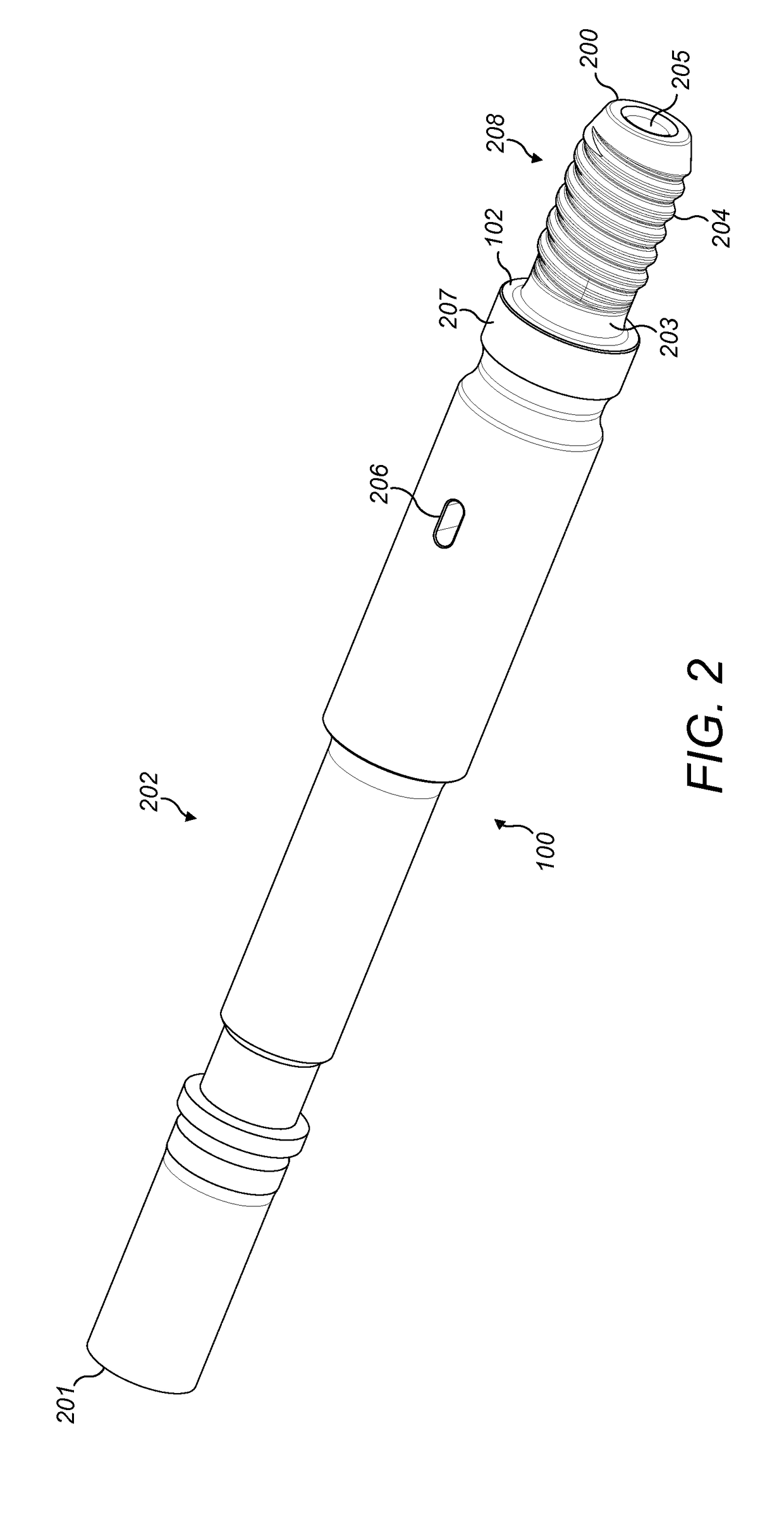 Threaded coupling end for a percussion drill string component