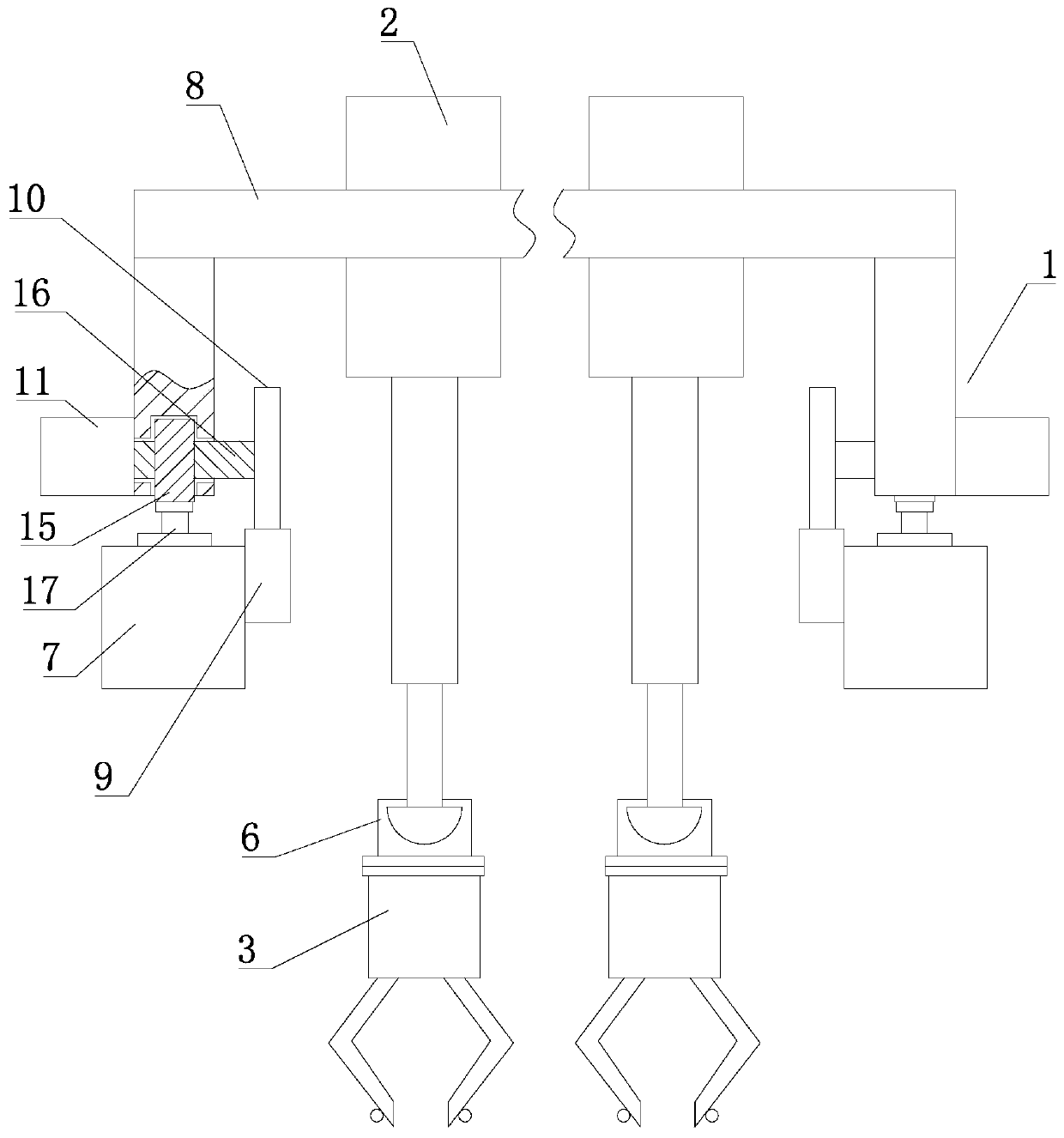 Automatic mold gripping method and device for intelligent robot for building component