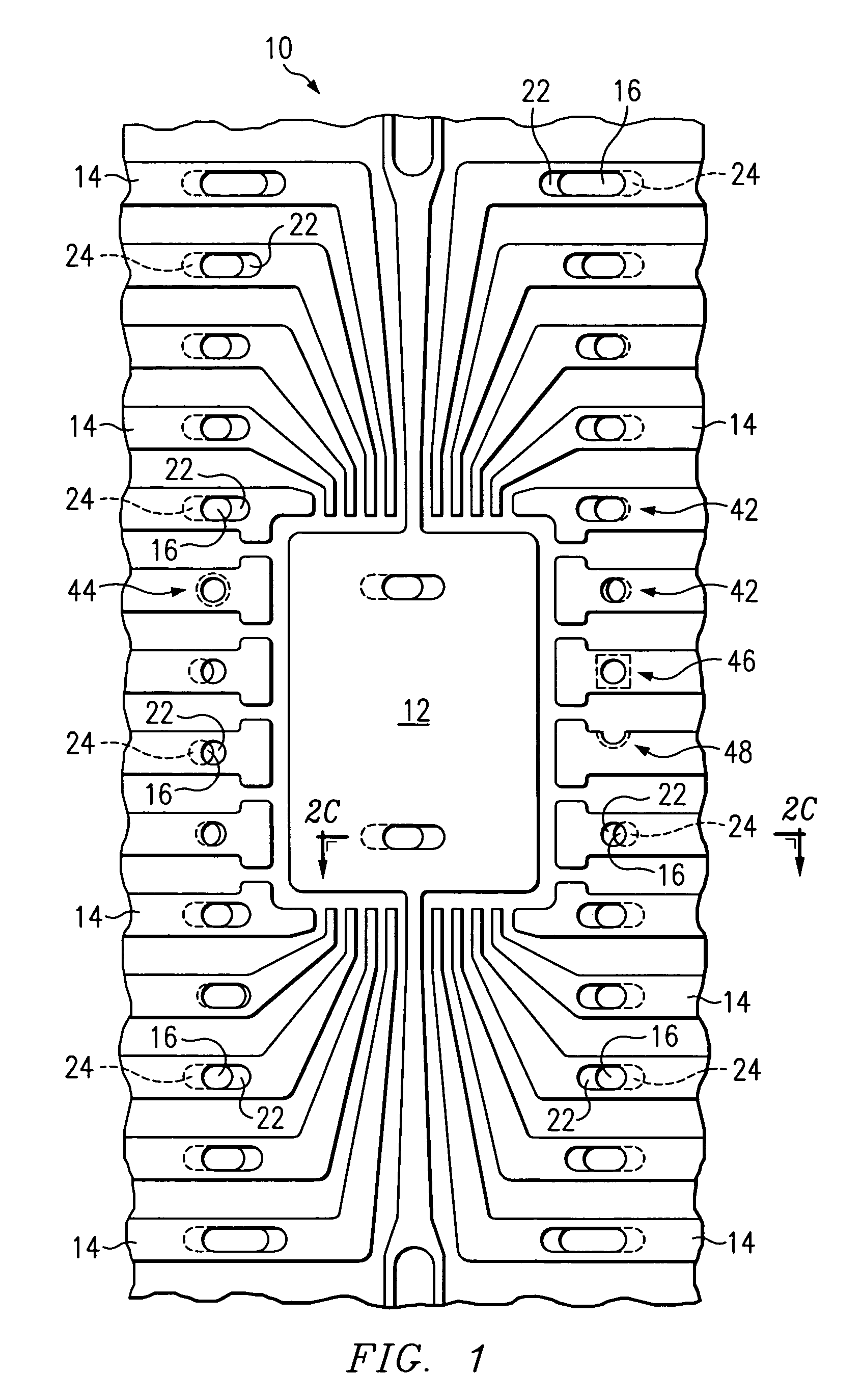 Leadframe-to-plastic lock for IC package