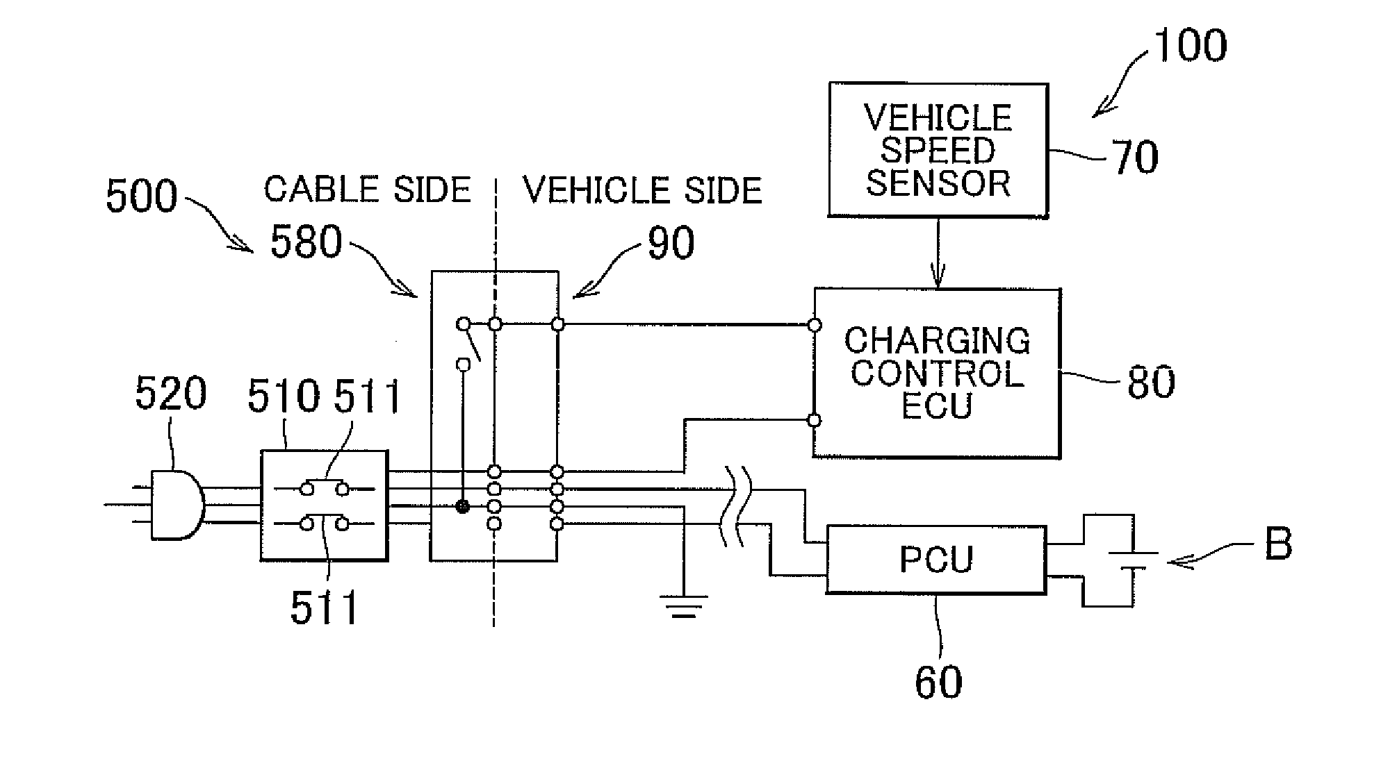 Vehicle, electrical charging apparatus, and control method