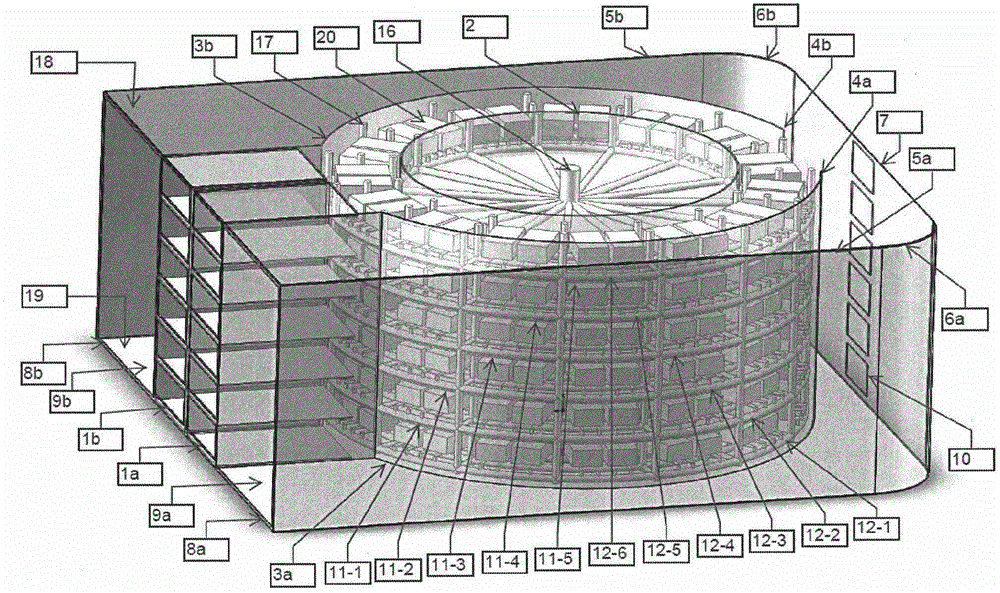 Horizontal multi-layer double circulating air rotary multifunctional metal workpiece heat treatment furnace structure