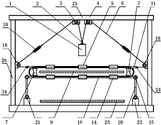 Gravity type steel wire conveying belt horizontal passing-through demagnetization frame device