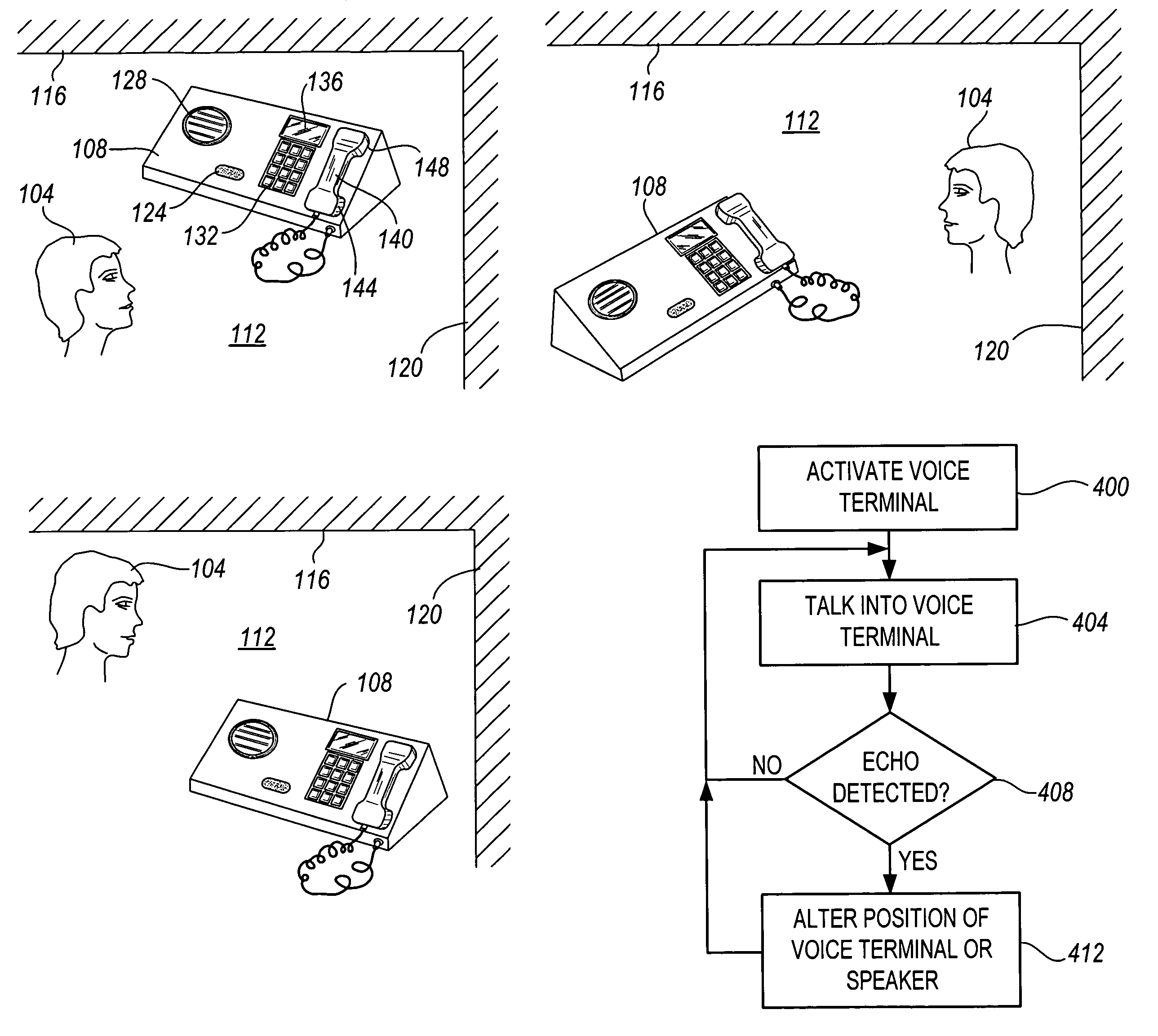 Room acoustics echo meter for voice terminals