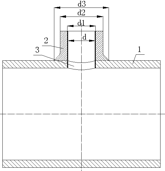 Integral forming process of boiler header pipe seat