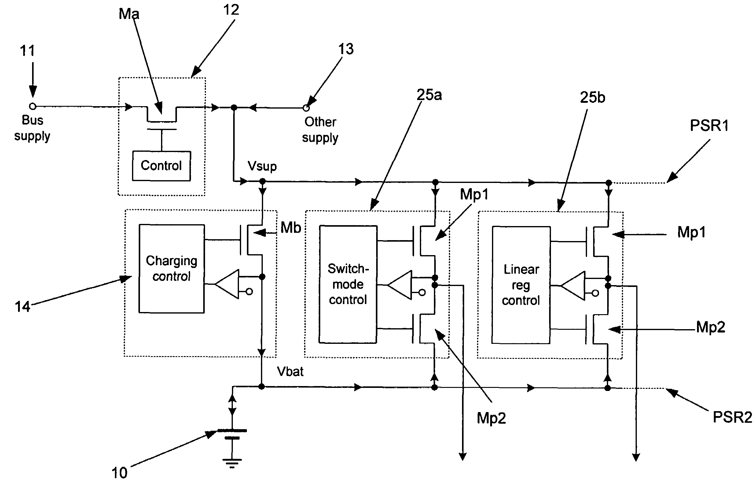 Power supply circuit for portable battery powered device