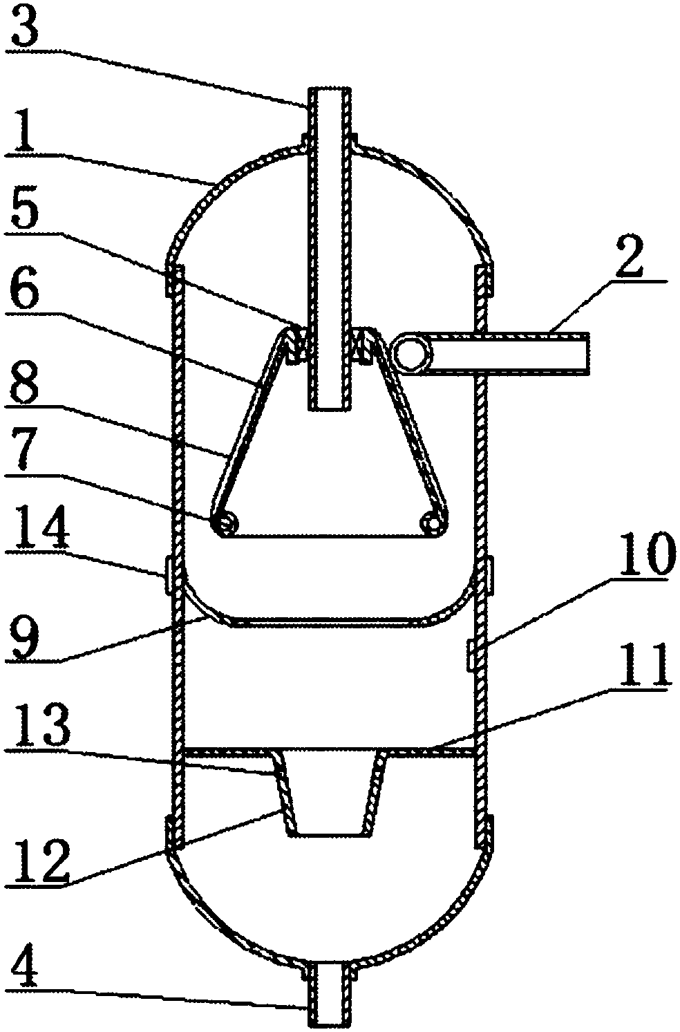 Oil-gas separation device for automobile refrigeration system