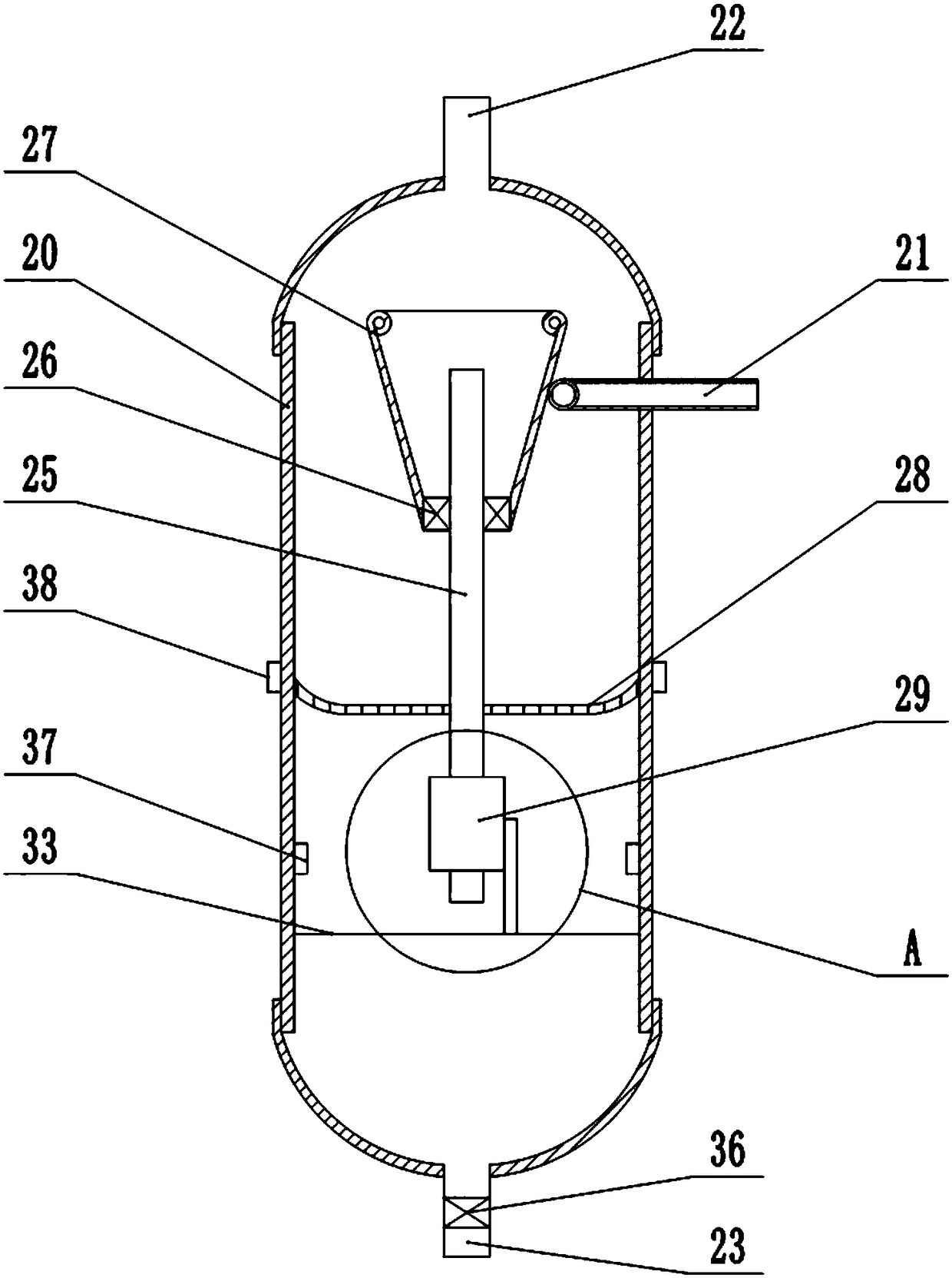 Oil-gas separation device for automobile refrigeration system