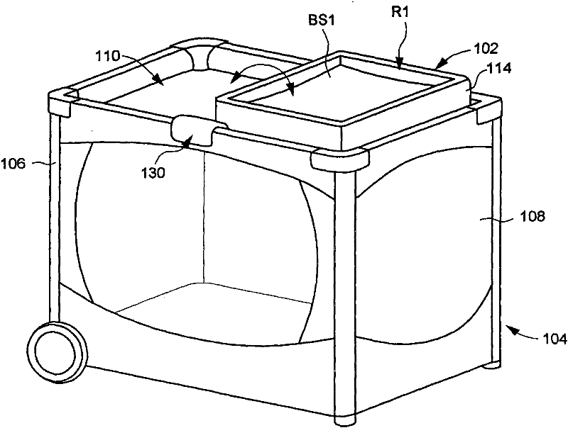 Play yard and child holding accessory suitable for the play yard