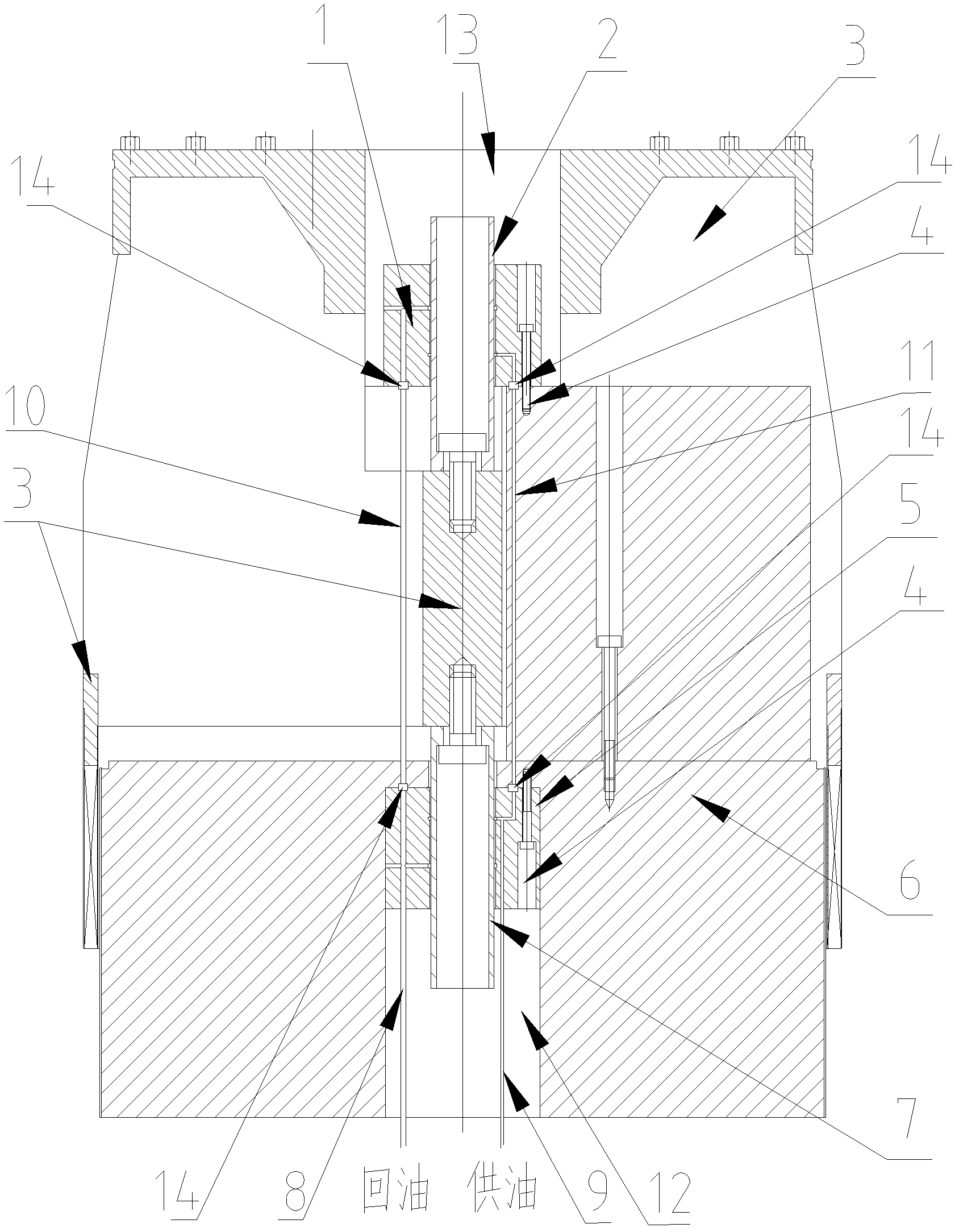 Moving part guiding device for vibration table