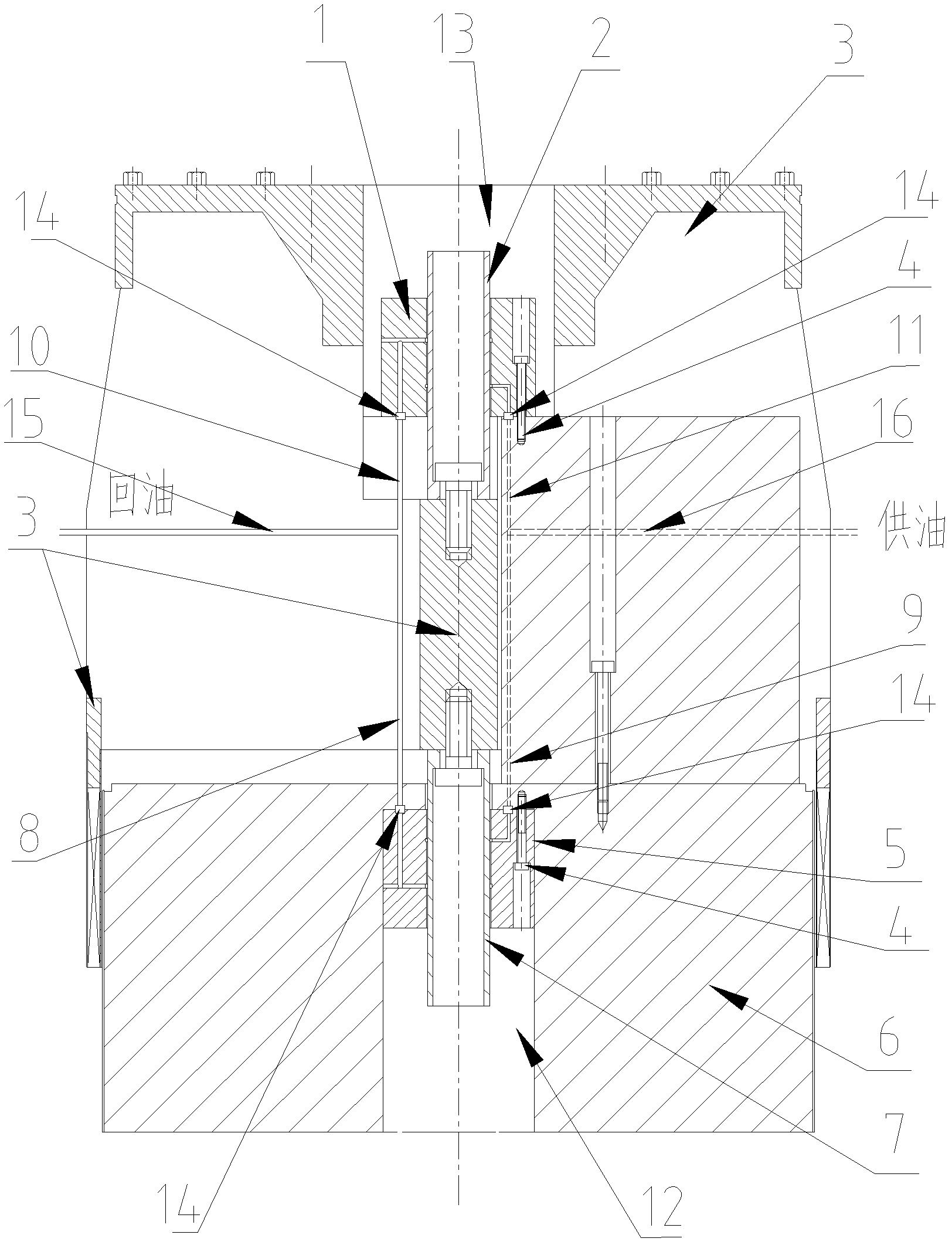 Moving part guiding device for vibration table