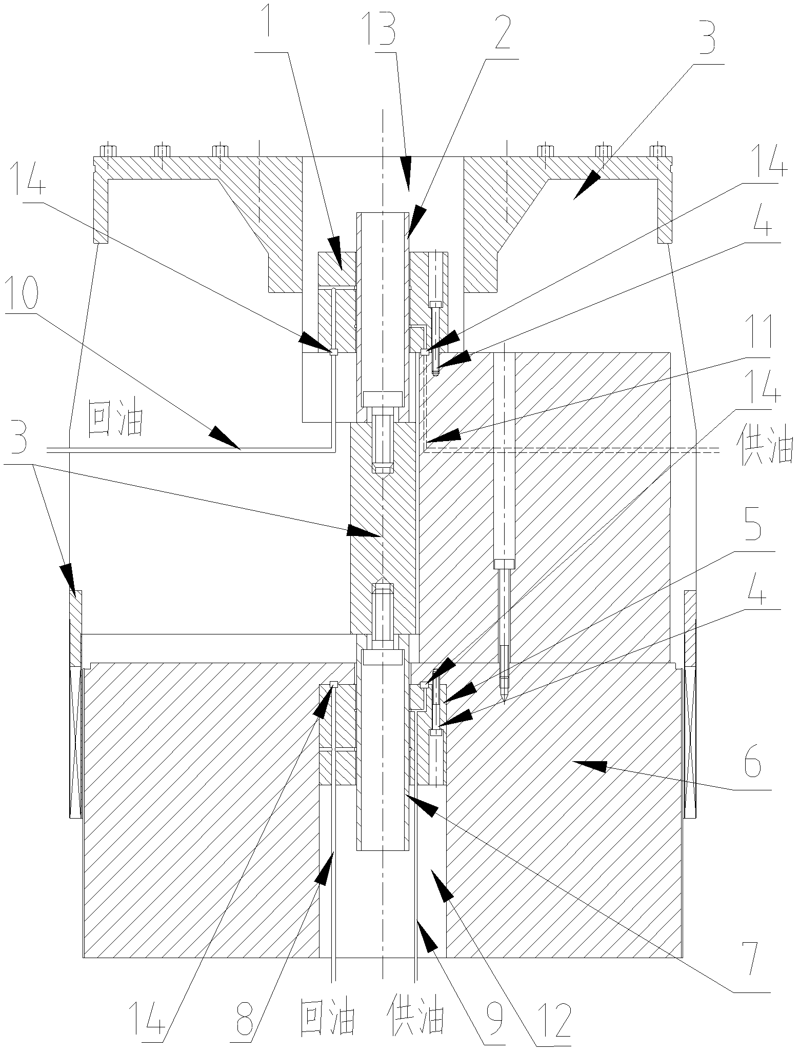 Moving part guiding device for vibration table